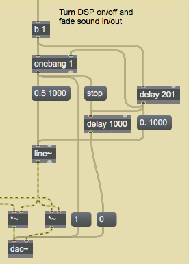 First message starts and fades in audio; lack of message for 201ms fades out and turns off audio.