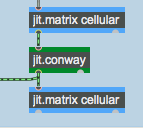 Two named  jit.matrix  objects in a feedback loop