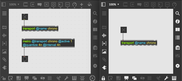 Two transport objects with the same name are an interface to one shared transport.