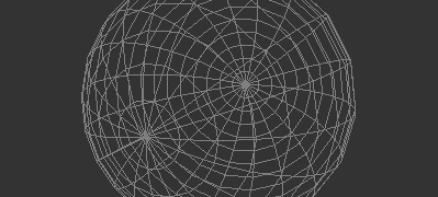 The sphere in wireframe mode.