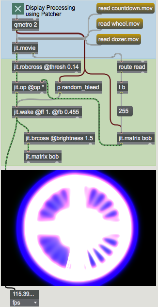 A typical Jitter video effect chain.