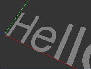 The 3D text after translation and rotation