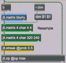 Using jit.matrix objects for resampling of an image