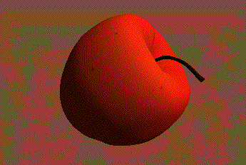 The apple model showing two materials.