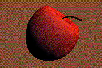 The apple with specular material components enabled.