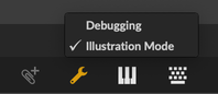 Debug toolbar menu.