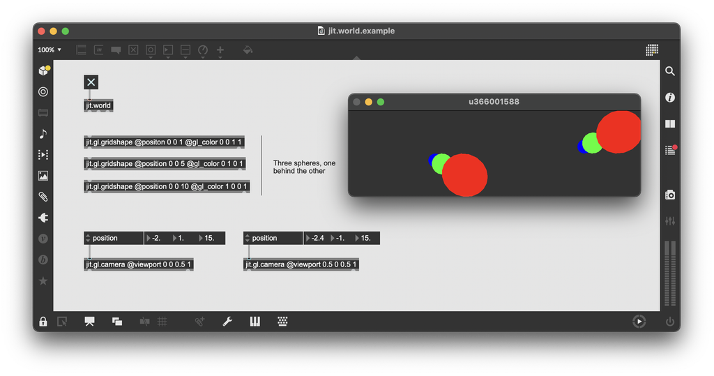 Rendering with two cameras