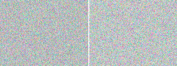 CPU (left) and GPU (right) processed noise.