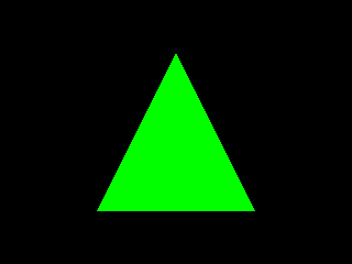 A filled green triangle.