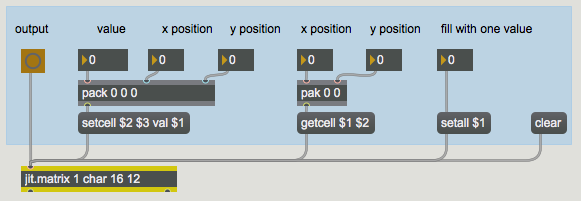 The messages  setcell  and  getcell  allow you to access specific values in a matrix.