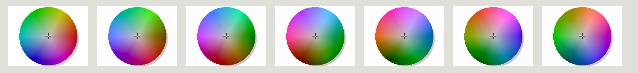 Our color wheel at various hue rotations (0-360 degrees)