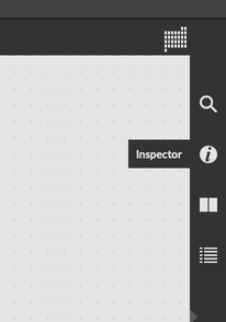 Close-up of the right toolbar, showing the Inspector icon.