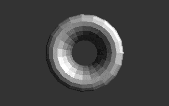 A rendered torus showing Flat shading.