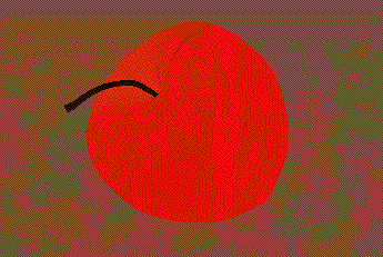 The flat-shaded apple with a material mode of 1.