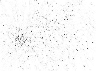 A particle system generated as a Jitter matrix.