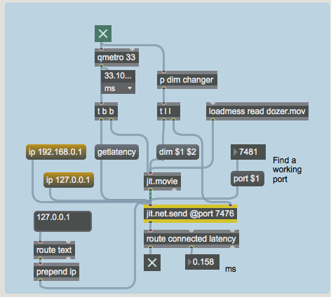 A patch to send Jitter matrices over a computer network using TCP.