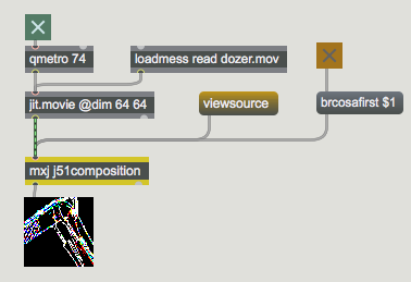 A Jitter processing chain executing within Java.