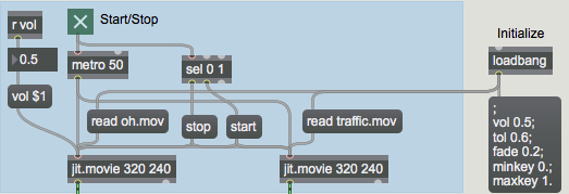 Initializing the patch via  loadbang .