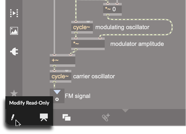Patchers that load in read-only mode must be unlocked by clicking the Modify read-only icon.