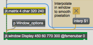 Turn on interpolation in  jit.window